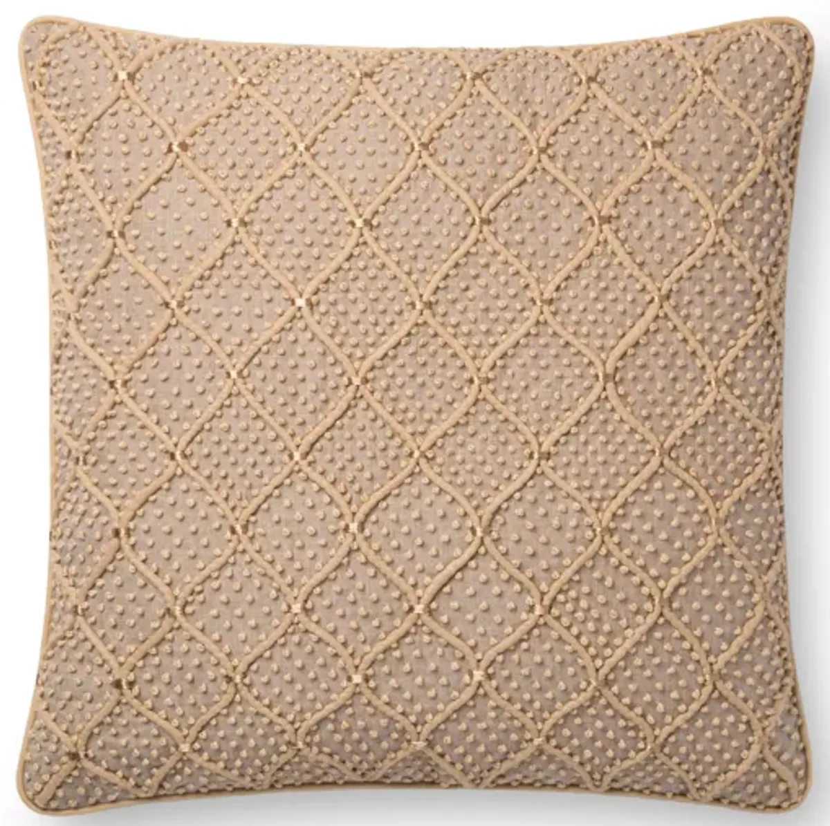 P0675 Natural/Gold 18"x18" Poly Pillow