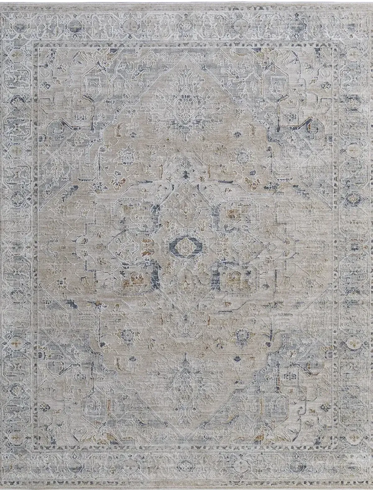 Pasha 39M5F 6'7" x 9'6" Ivory/Taupe/Blue Rug