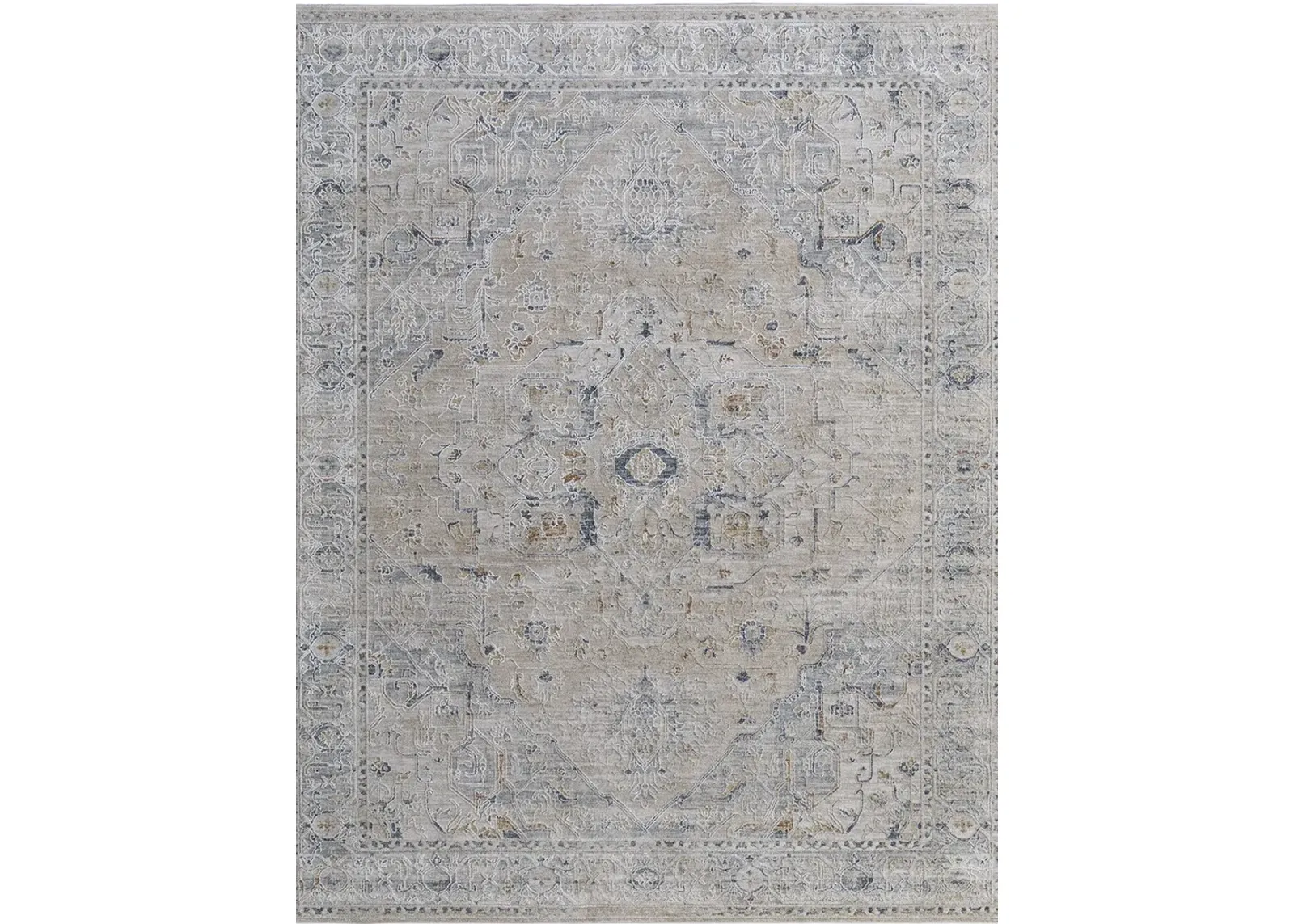 Pasha 39M5F 6'7" x 9'6" Ivory/Taupe/Blue Rug