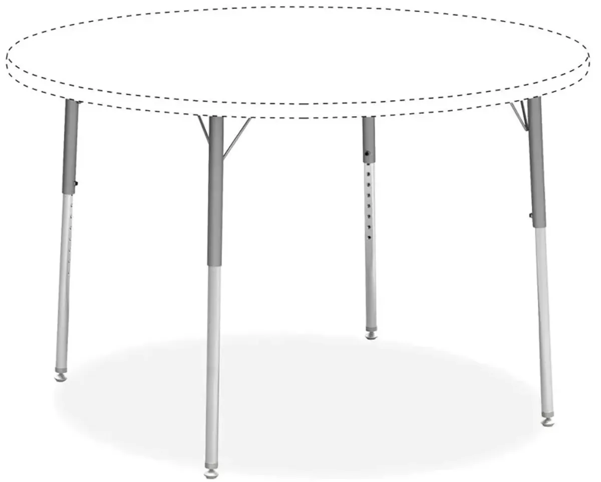 Lorell Activity Table Height-Adjustable Leg Kit - 22" to 30"H - 30" Length x 1.1" Diameter - Chrome, Silver Mist