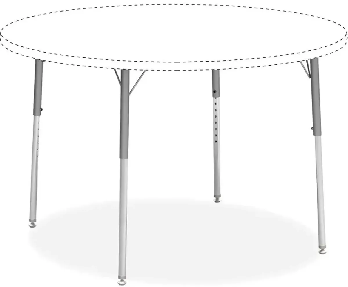 Lorell Activity Table Height-Adjustable Leg Kit - 22" to 30"H - 30" Length x 1.1" Diameter - Chrome, Silver Mist