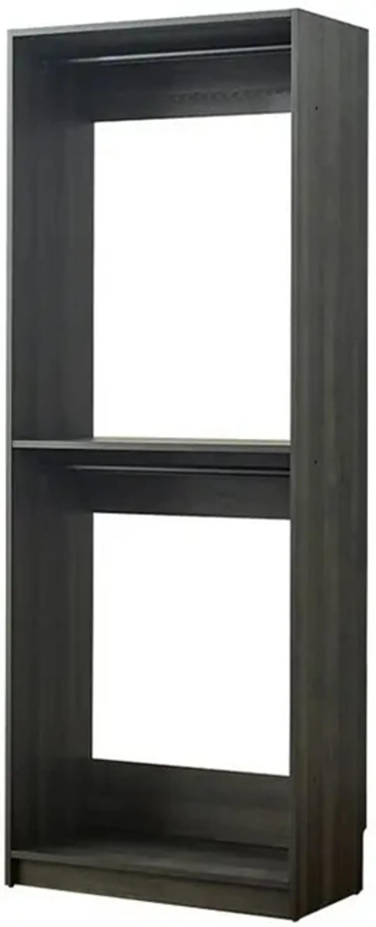 Dee Modular Closet System, 2 Compartments, 2 Hanging Rods, Black Finish