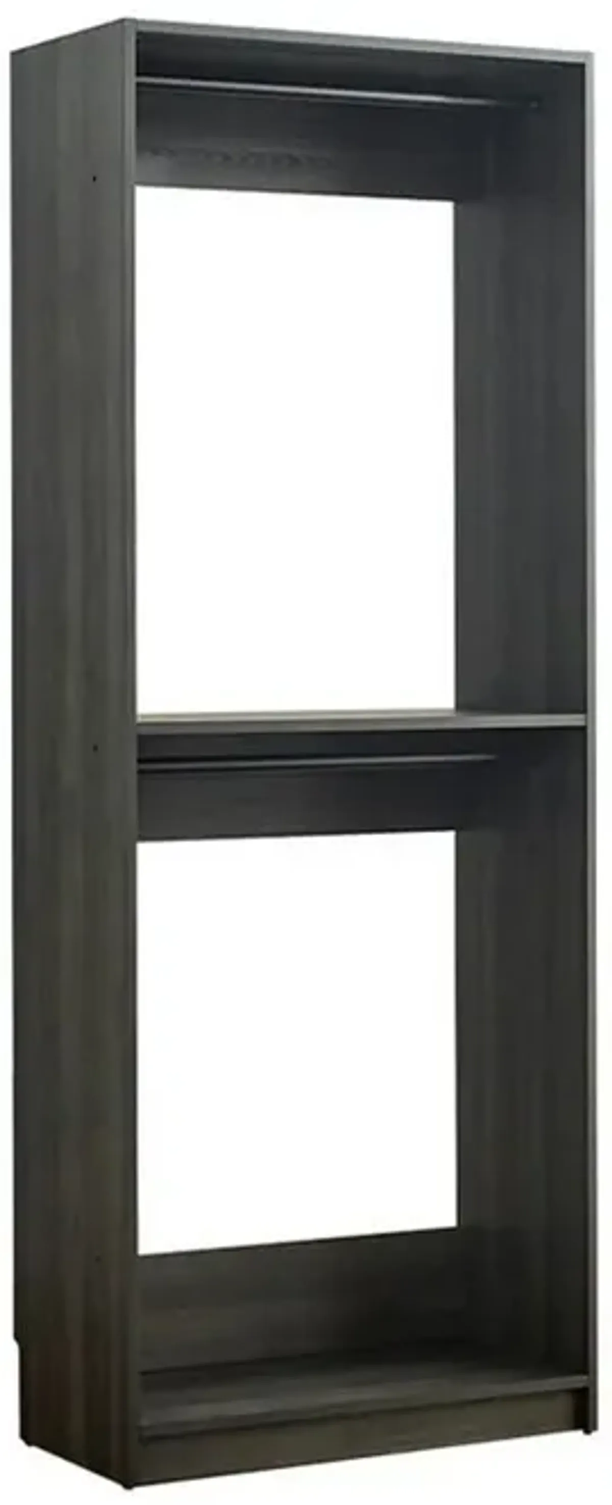 Dee Modular Closet System, 2 Compartments, 2 Hanging Rods, Black Finish