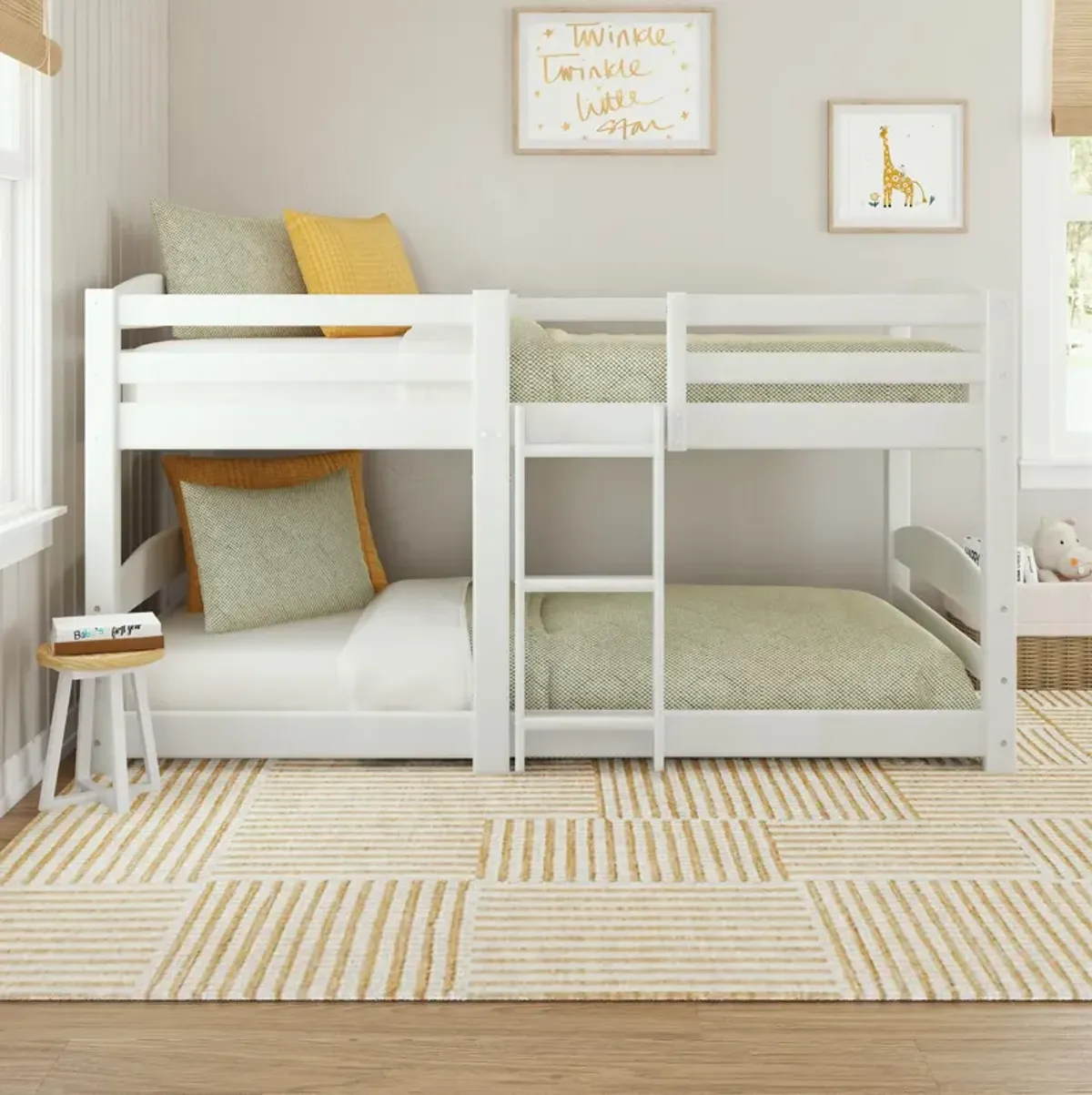 DHP Birley Low Wood Twin over Twin Bunk Bed for Kids