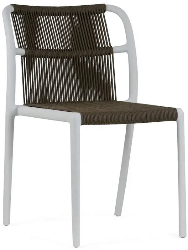 Glamour Home Set of 2 Belden Brown Woven Rope Fabric Dining Chair with Plastic Frame