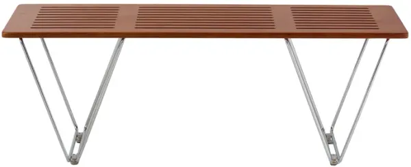 Pasargad Home Fuji Bench, Brown/Silver