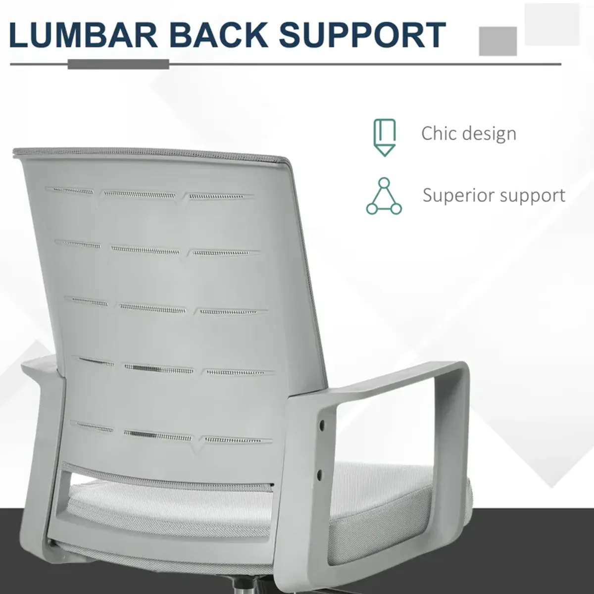 Grey Ergonomic Seating: Mid-Back Office Chair with Lumbar Support