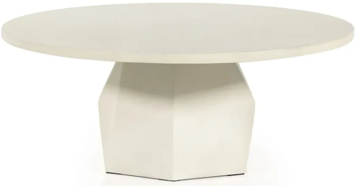 Bowman Outdoor Coffee Table - White Concrete