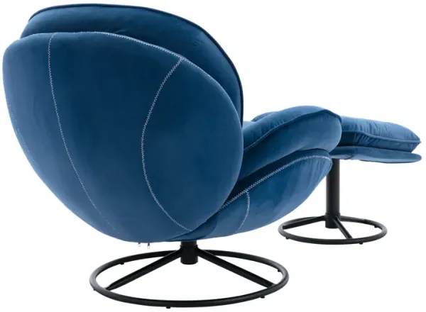 Accent chair TV Chair Living room Chair with Ottoman-Blue