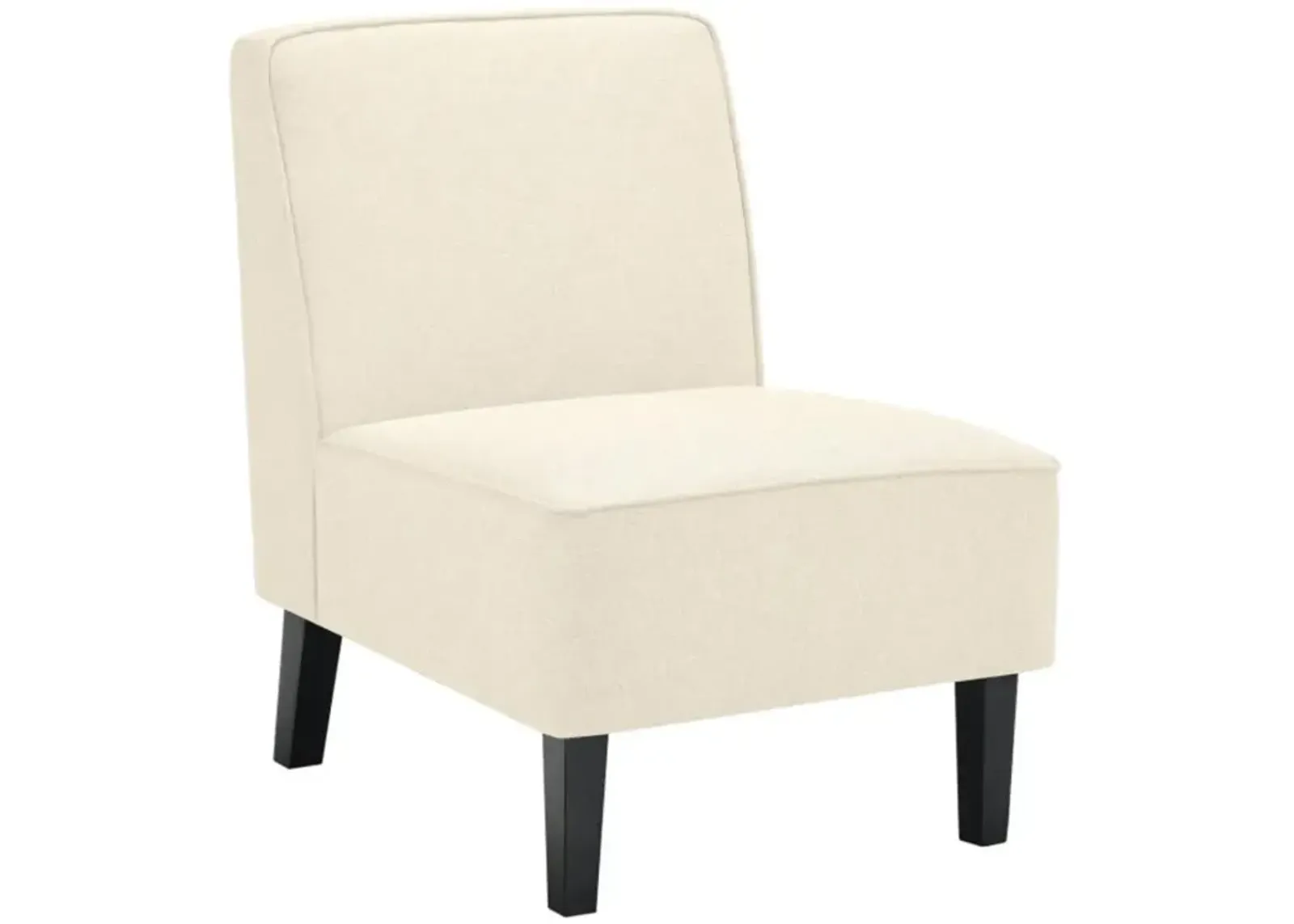 Hivvago Modern Armless Accent Chair with Rubber Wood Legs-Beige