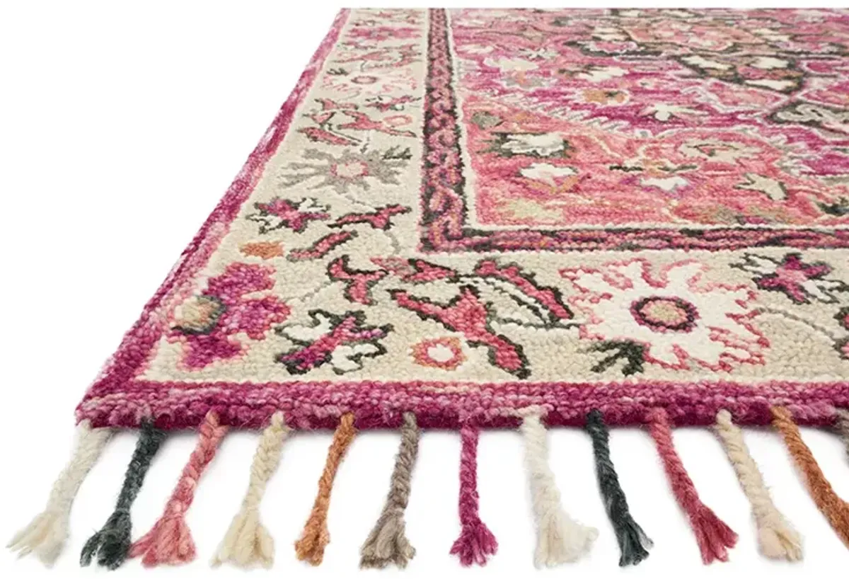 Zharah ZR05 Raspberry/Taupe 2'6" x 7'6" Rug