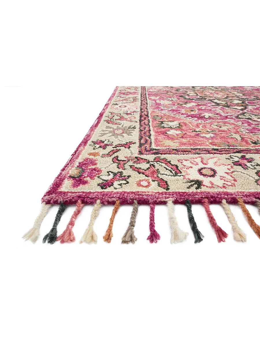 Zharah ZR05 Raspberry/Taupe 2'6" x 7'6" Rug