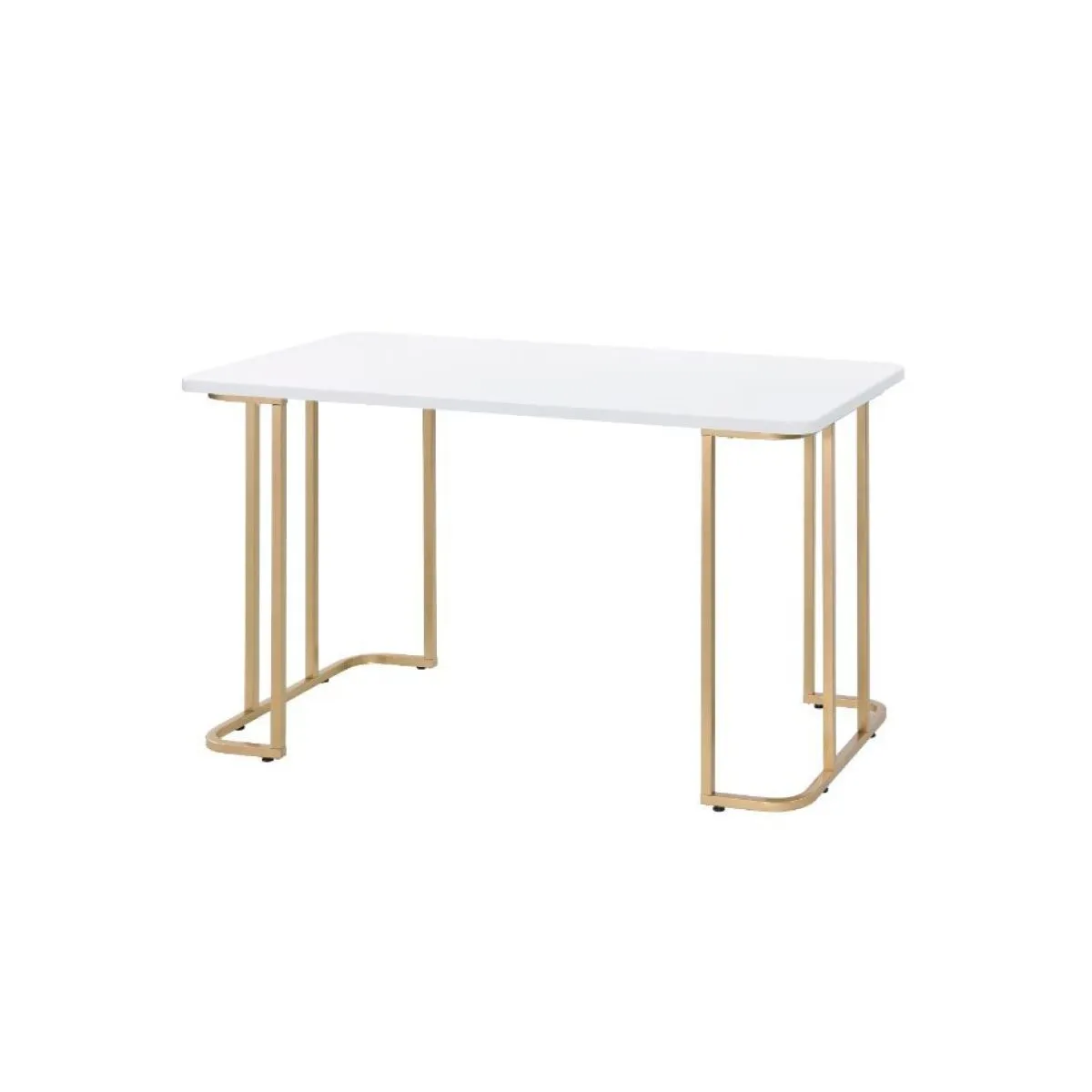 Estie Writing Desk, White & Gold Finish 93102