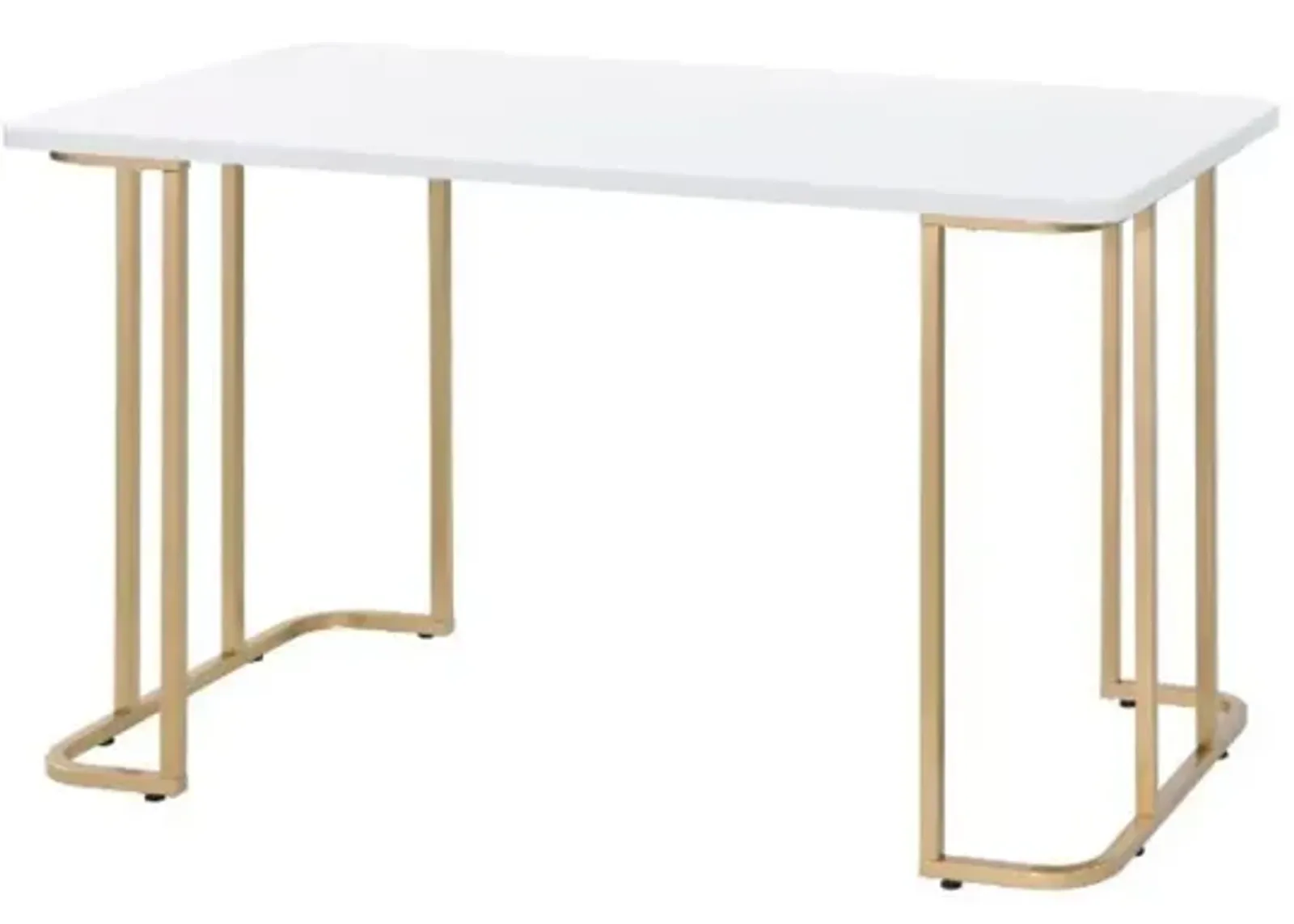 Estie Writing Desk, White & Gold Finish 93102