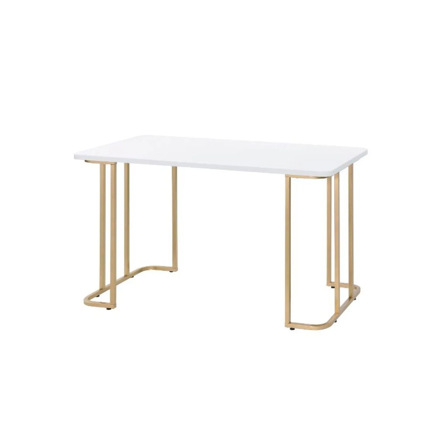 Estie Writing Desk, White & Gold Finish 93102