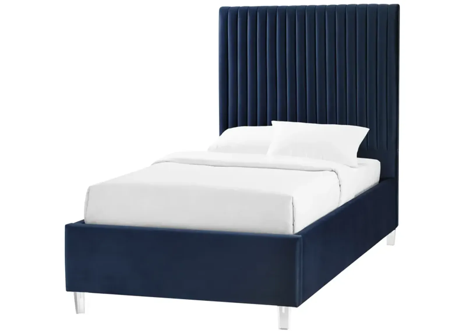 Inspired Home Jaylanie Velvet Platform Bed