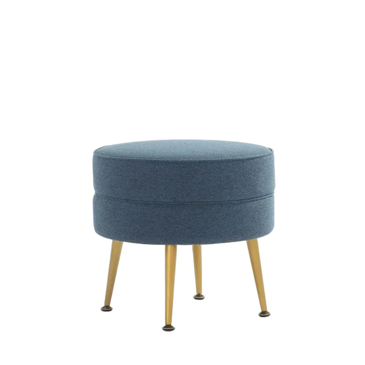 Bailey Blue and Gold Ottoman