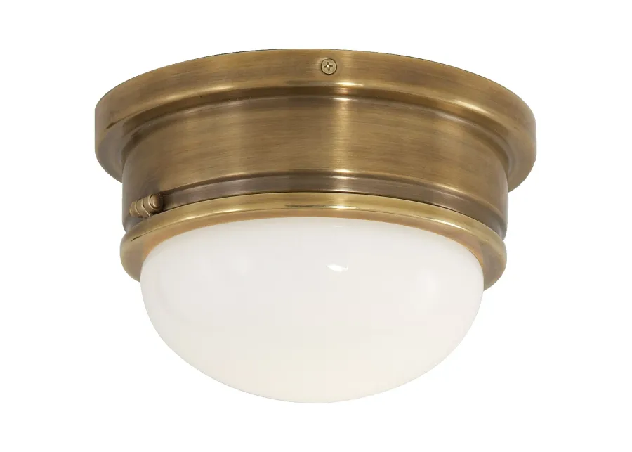 Marine Medium Flush Mount in Antique Bras