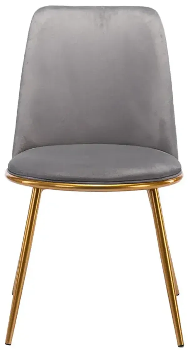 Modern Velvet Upholstered Dining Side Chair with Metal Frame