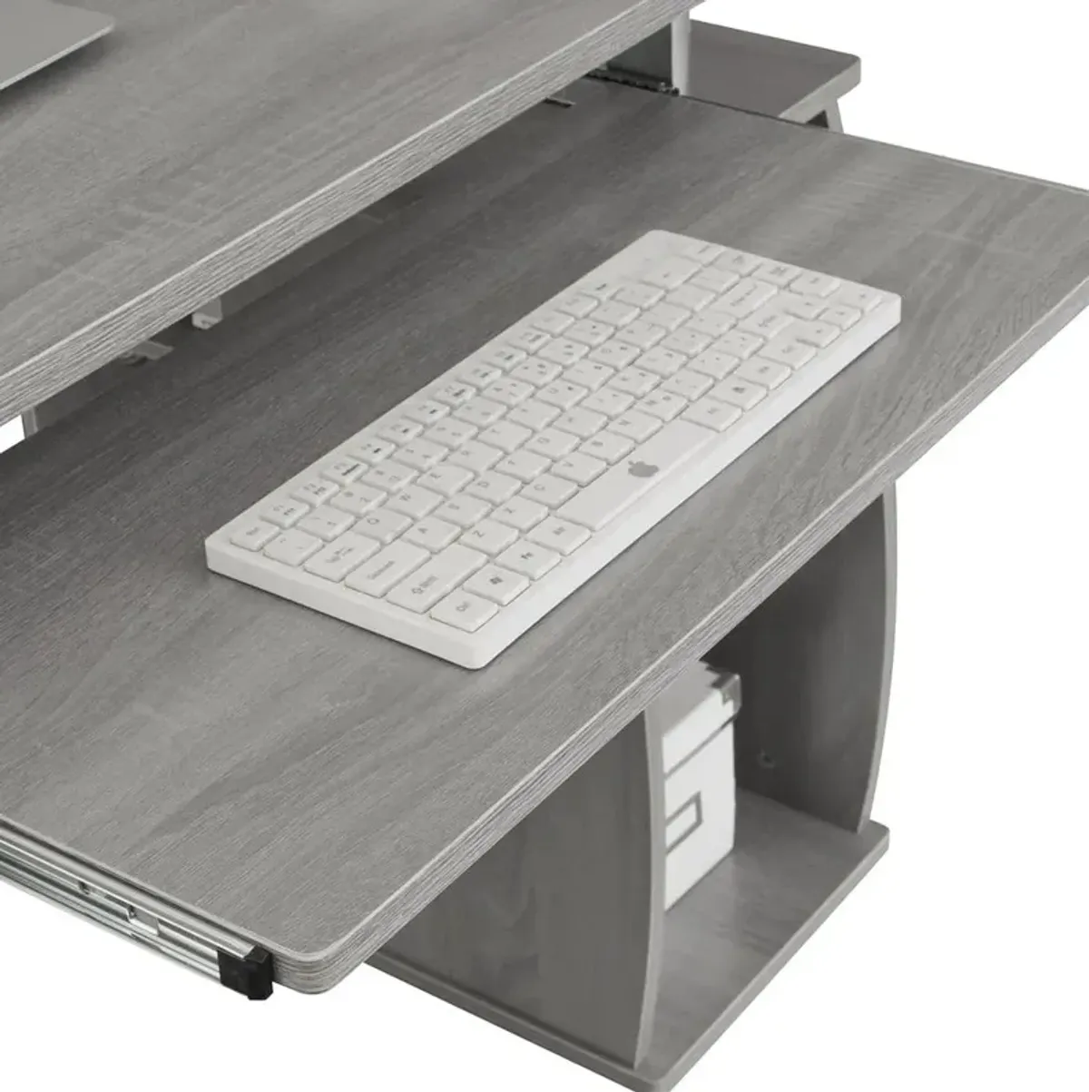 Complete Computer Workstation Desk With Storage, Gray