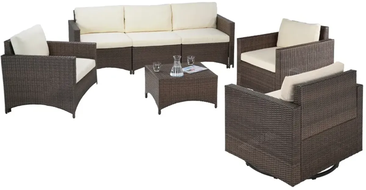 Studio Shine Collection 1 sofa 3 seater, 1 Armchair, 2 Swivel Chairs and 1 Coffee Table