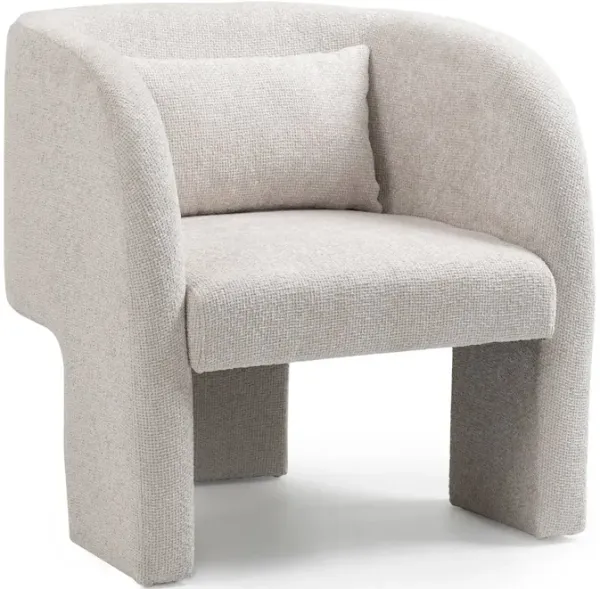 Meridian Furniture Sawyer Cream Chenille Fabric Accent Chair