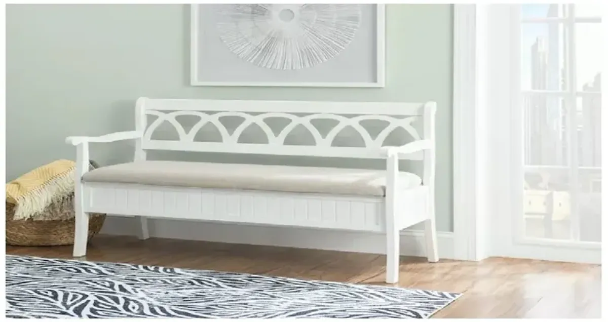 Powell Elliana Storage Bench - White