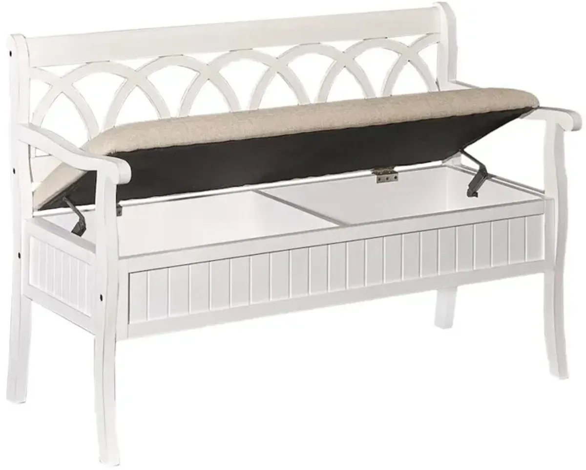 Powell Elliana Storage Bench - White