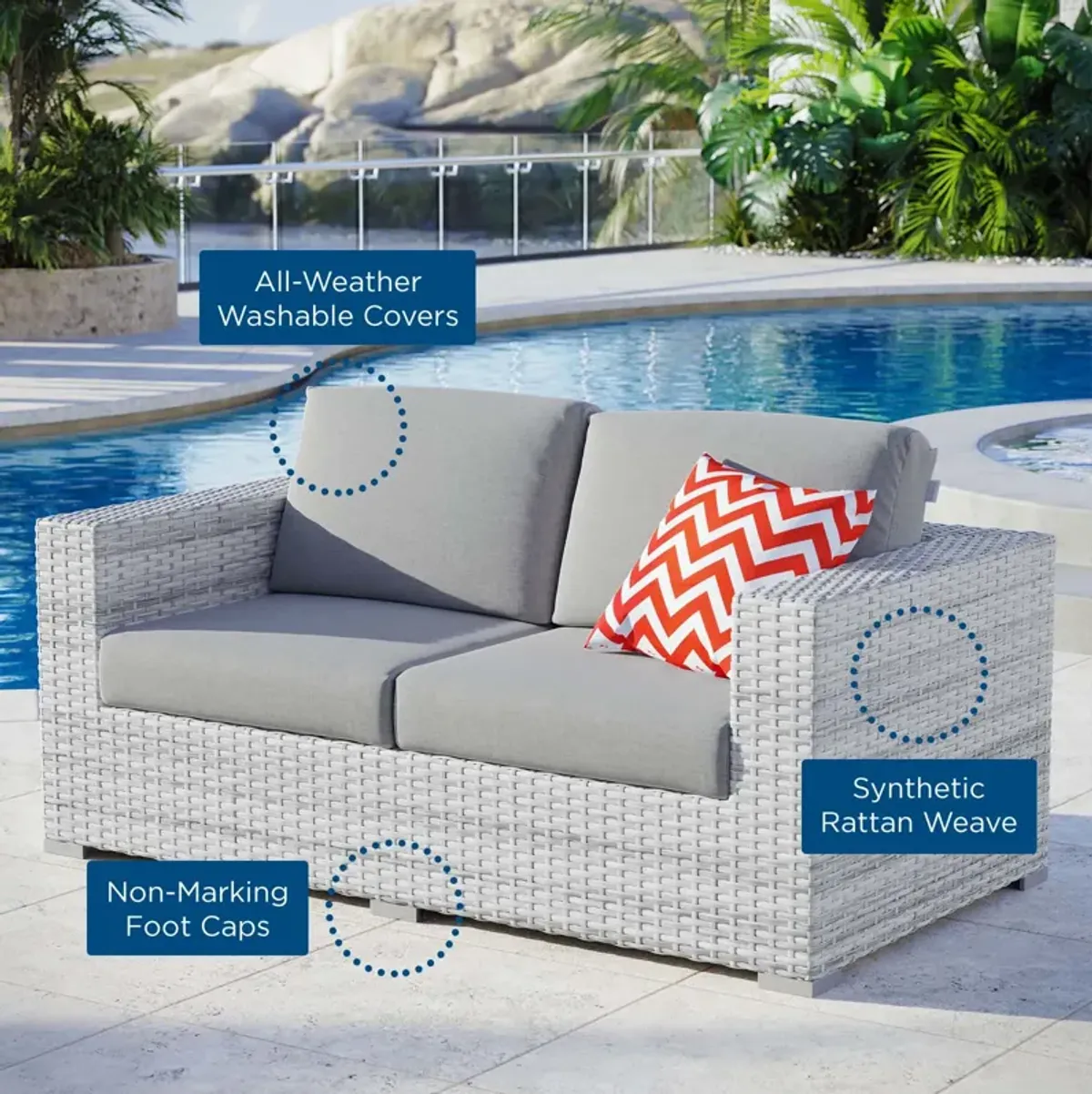 Modway - Convene Outdoor Patio Loveseat