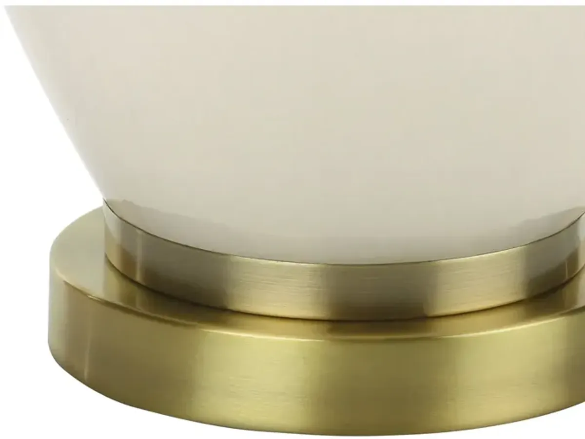 Monarch Specialties I 9625 - Lighting, 26"H, Table Lamp, Ivory / Cream Shade, Cream Ceramic, Transitional