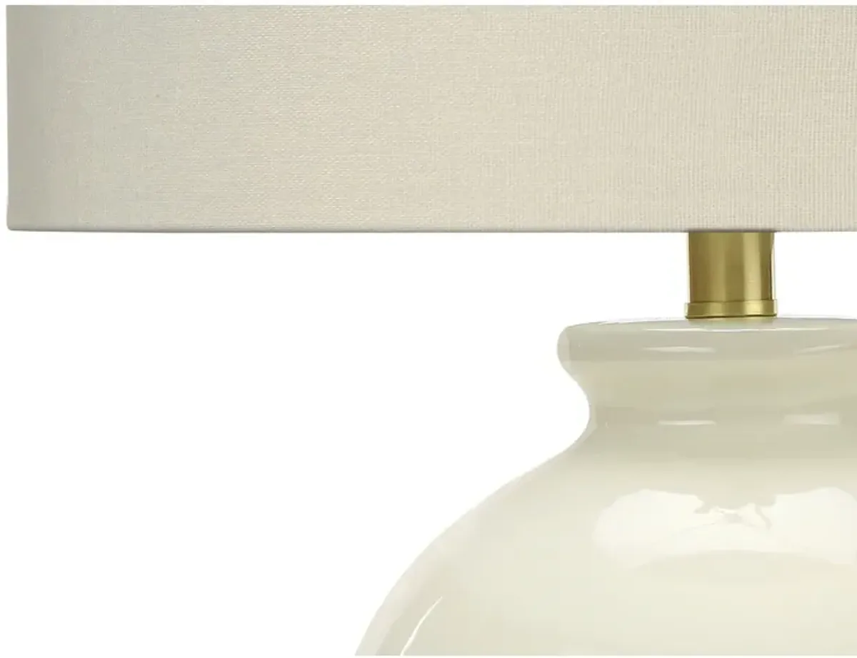 Monarch Specialties I 9625 - Lighting, 26"H, Table Lamp, Ivory / Cream Shade, Cream Ceramic, Transitional