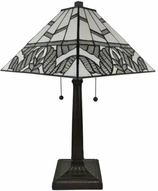 Hivvago 22" Dark Brown Metal Two Light Candlestick Table Lamp With White Shade