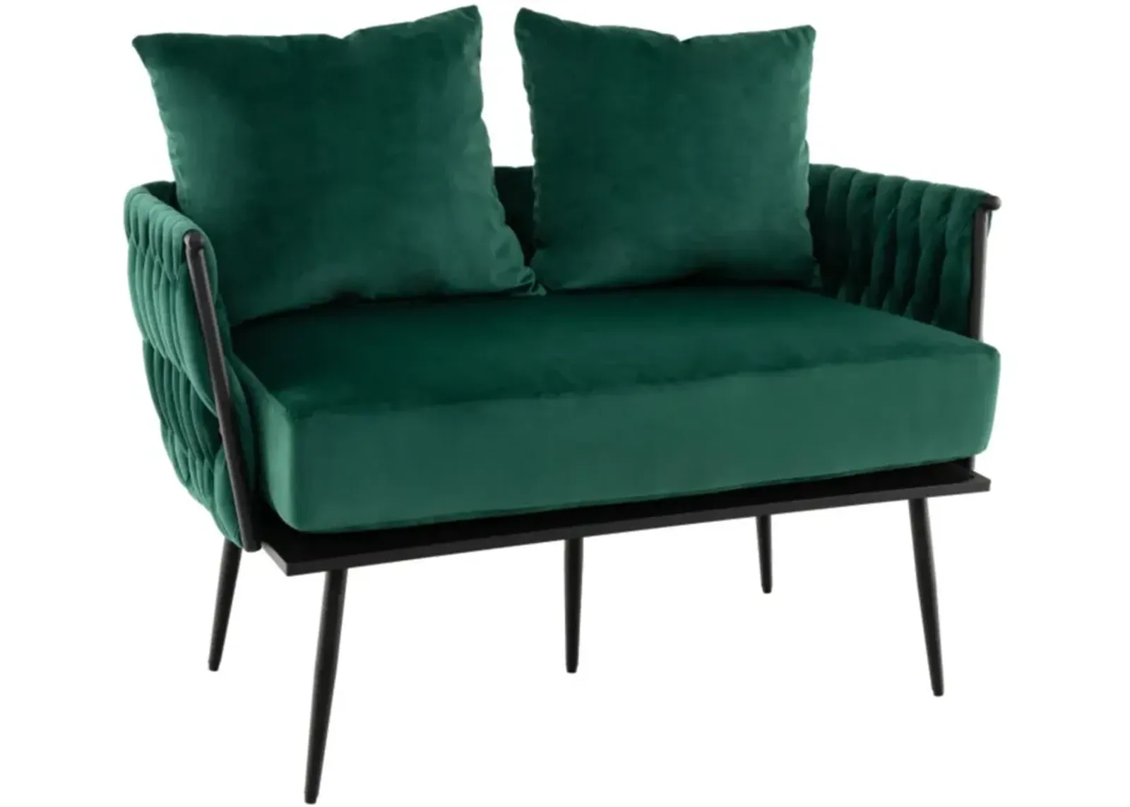 Hivvago Modern Loveseat Sofa Upholstered Dutch Velvet Sofa Couch