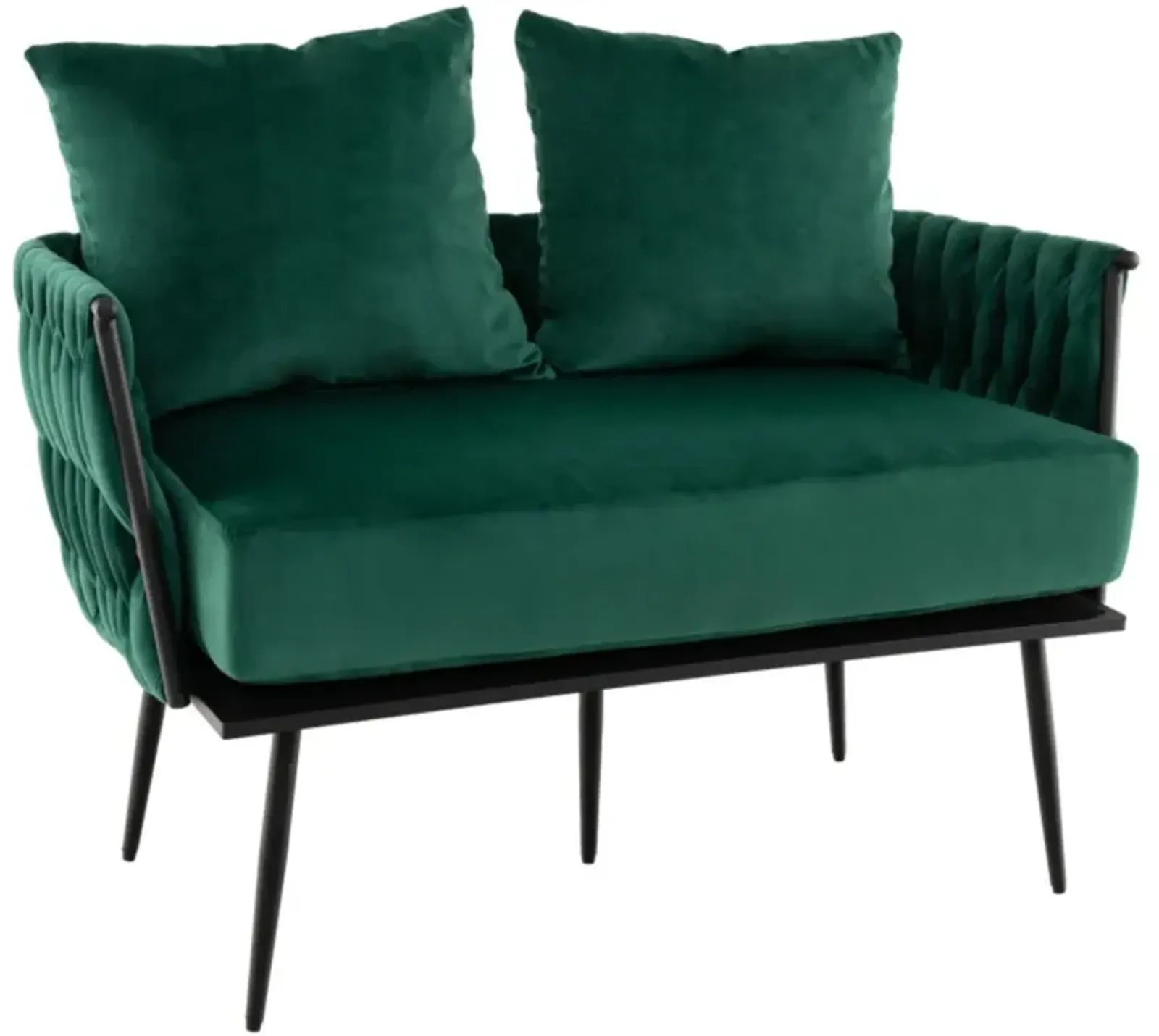 Hivvago Modern Loveseat Sofa Upholstered Dutch Velvet Sofa Couch