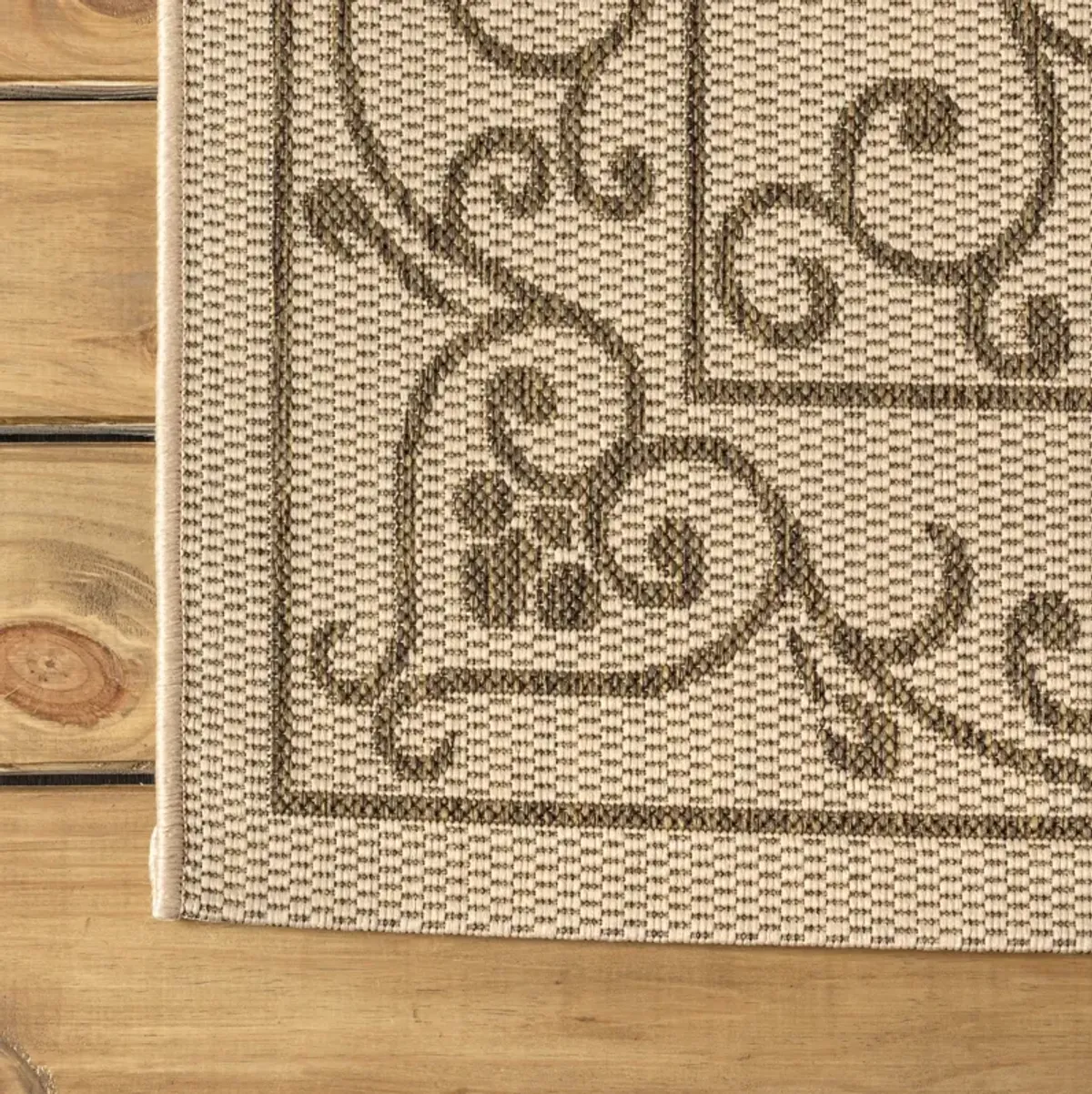 Charleston Vintage Filigree Textured Weave Indoor/Outdoor Area Rug