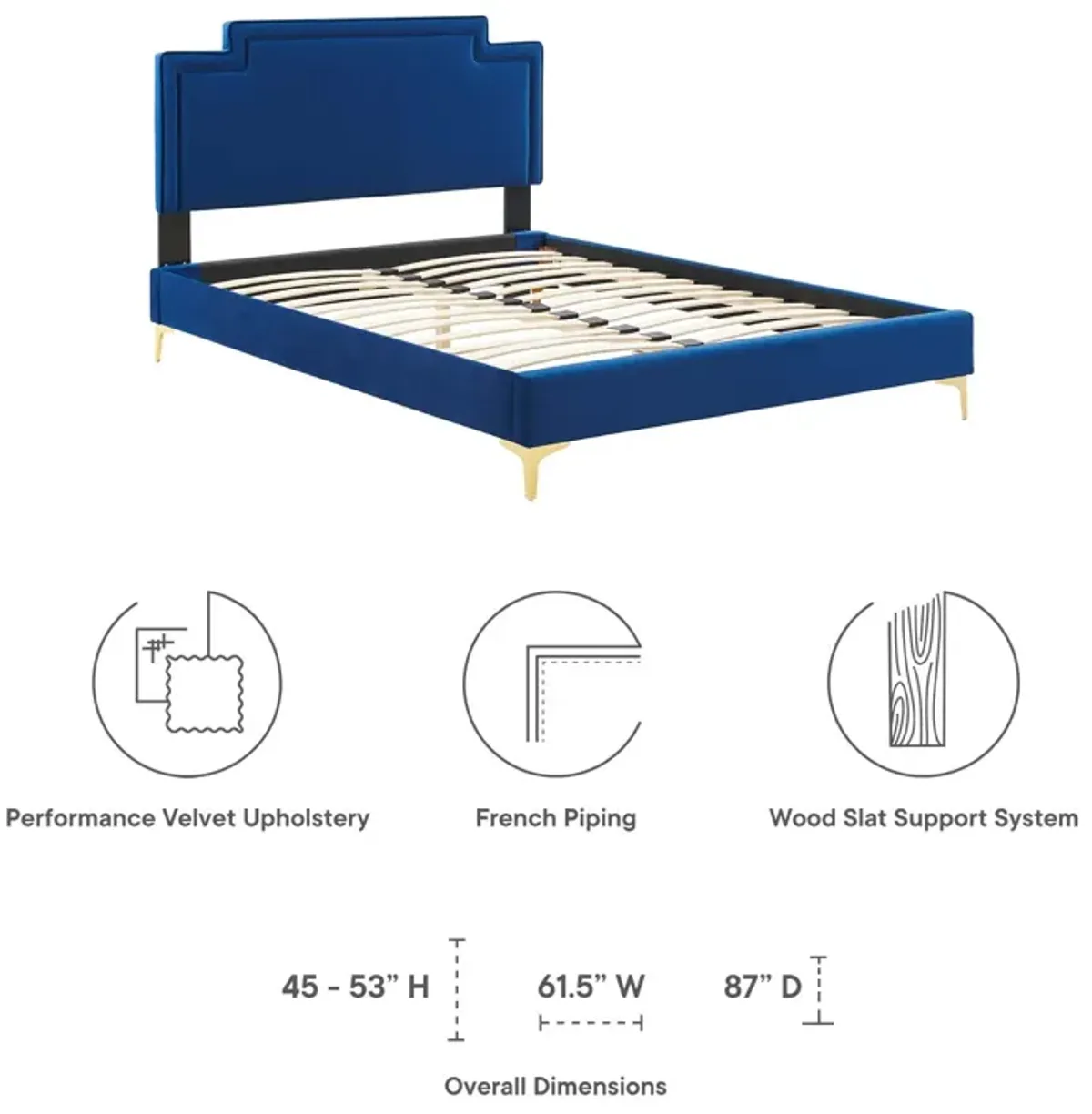 Modway - Liva Performance Velvet Queen Bed