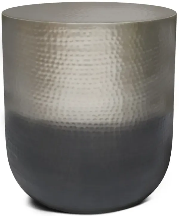 Nova Boho 19 inch Wide Metal Metal Side Table in Silver Ombre, Fully Assembled