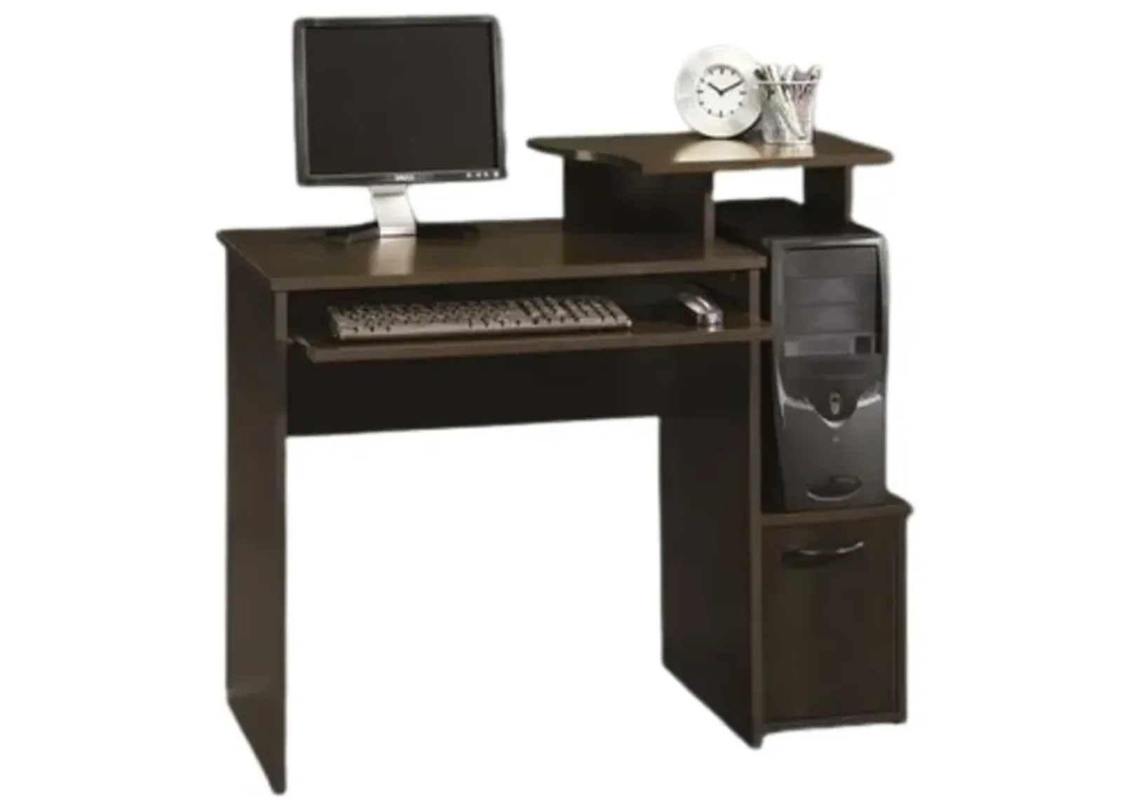 Hivvago 40-inch Wide Dark Wood Computer Desk