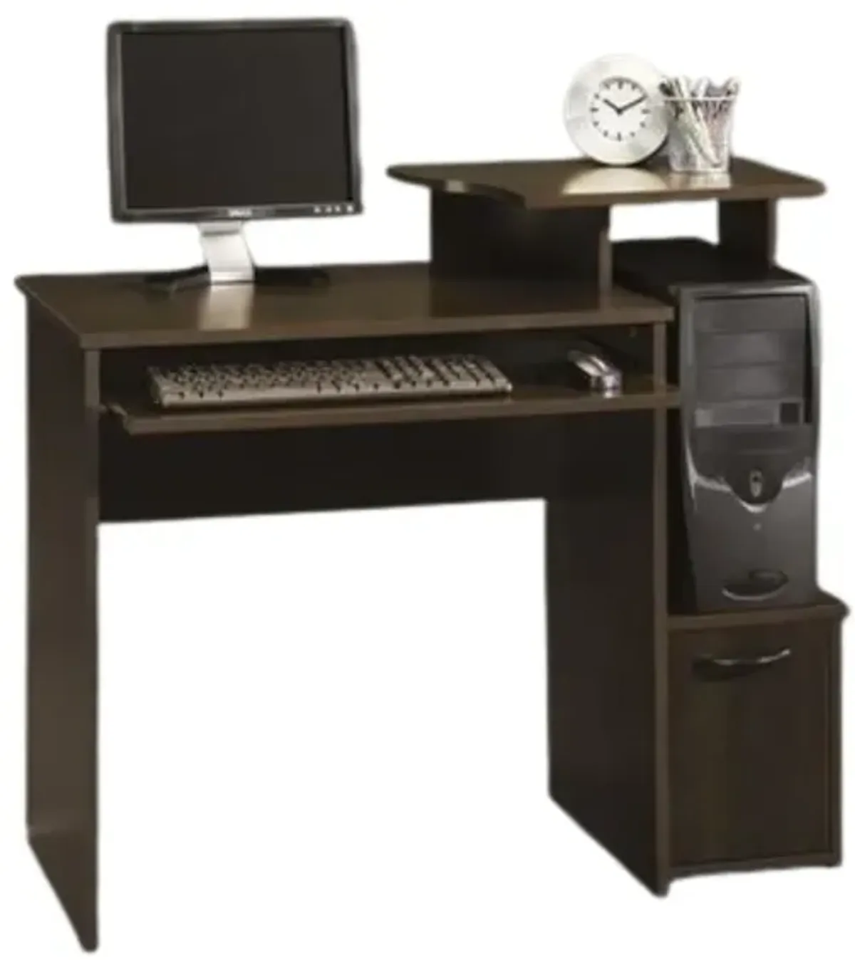 Hivvago 40-inch Wide Dark Wood Computer Desk