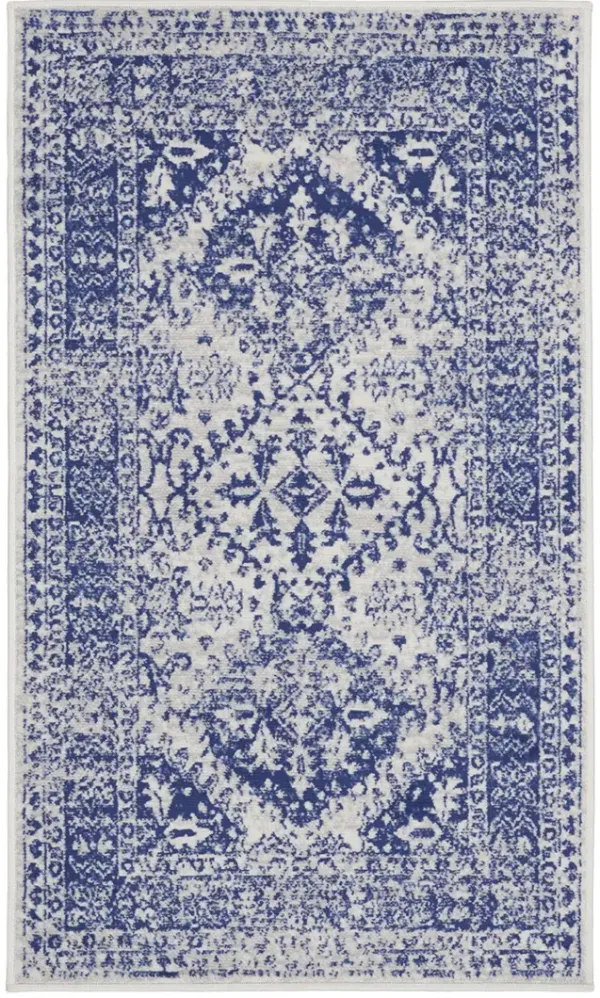 Whimsicle WHS15 Ivory/Navy 3' x 5' Rug