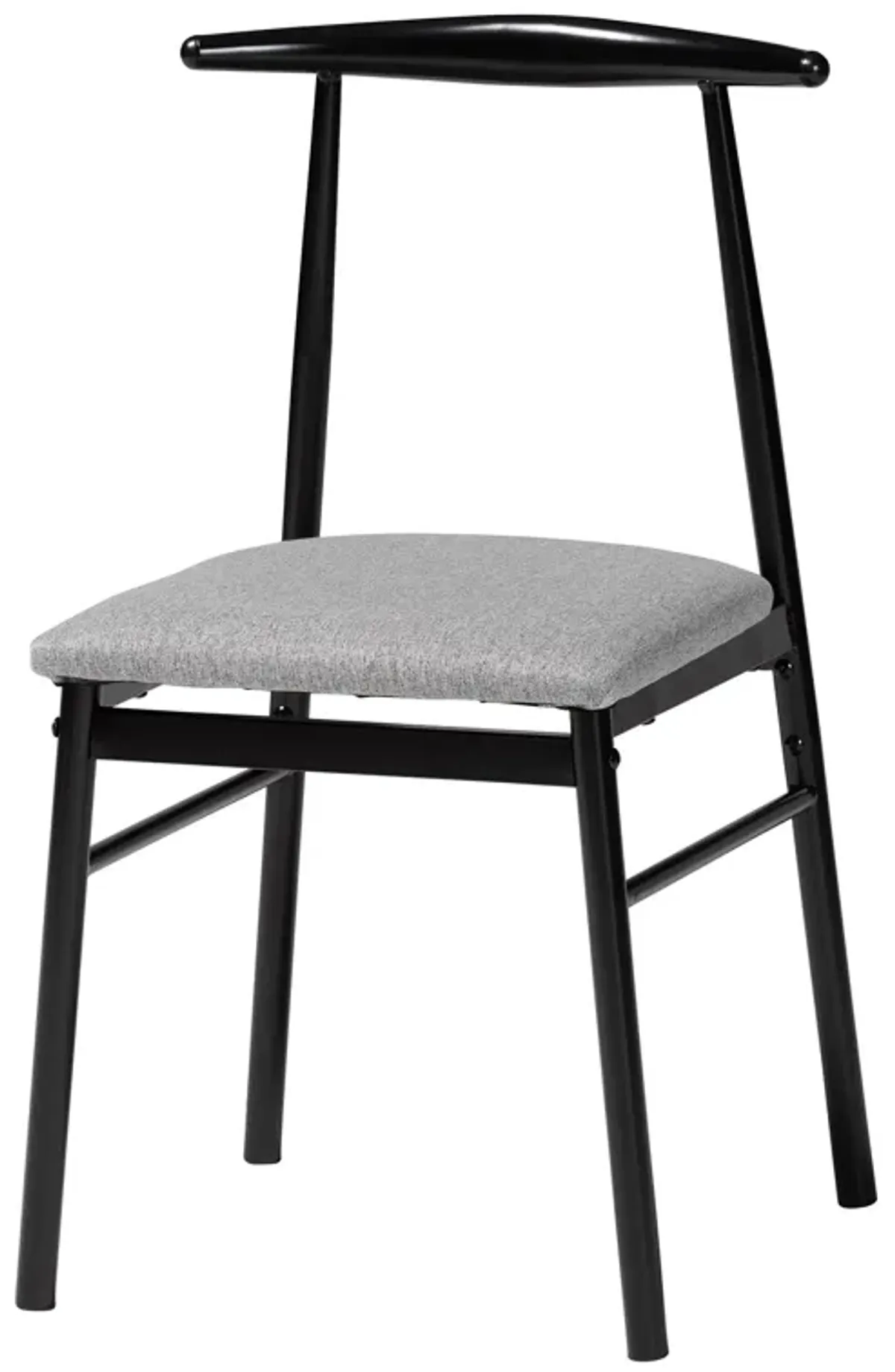 Baxton Studio Arnold Modern Industrial Grey Fabric and Metal 4 Piece Dining Chair Set