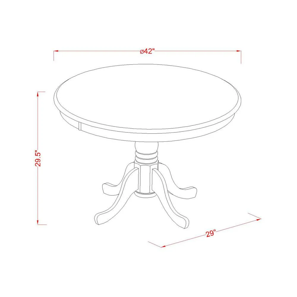 East West Furniture Hartland  Table  42  diameter  Round    Table  -Mahogany  Finish