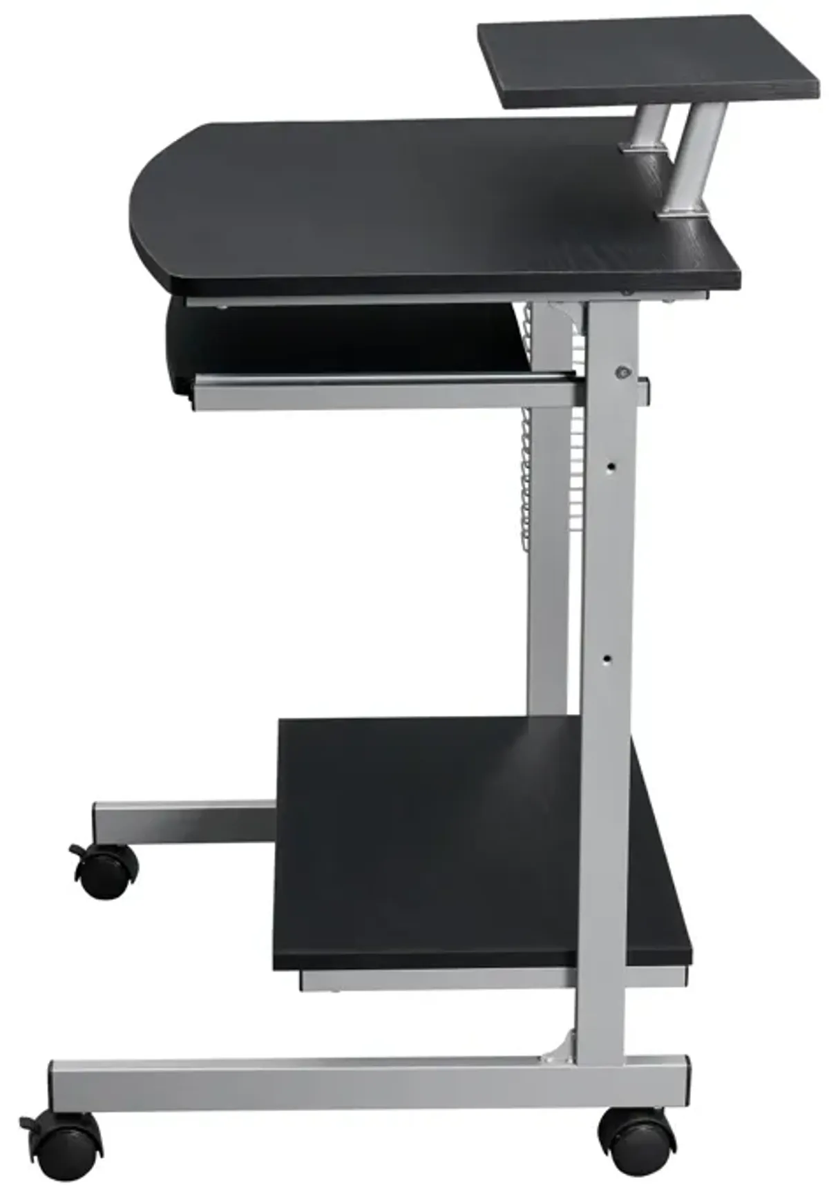 Compact Computer Cart With Storage, Espresso