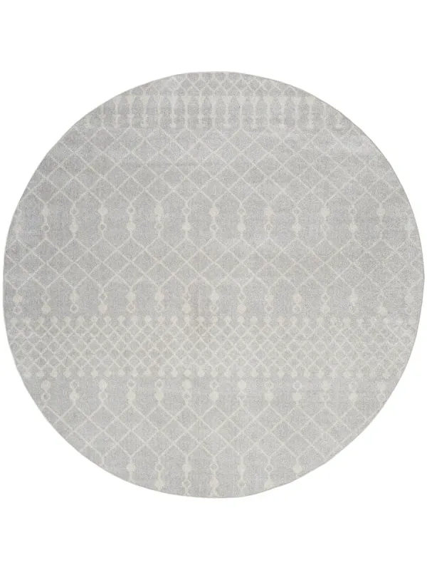 Astra Machine Washable ASW10 Gray 4' Round Rug