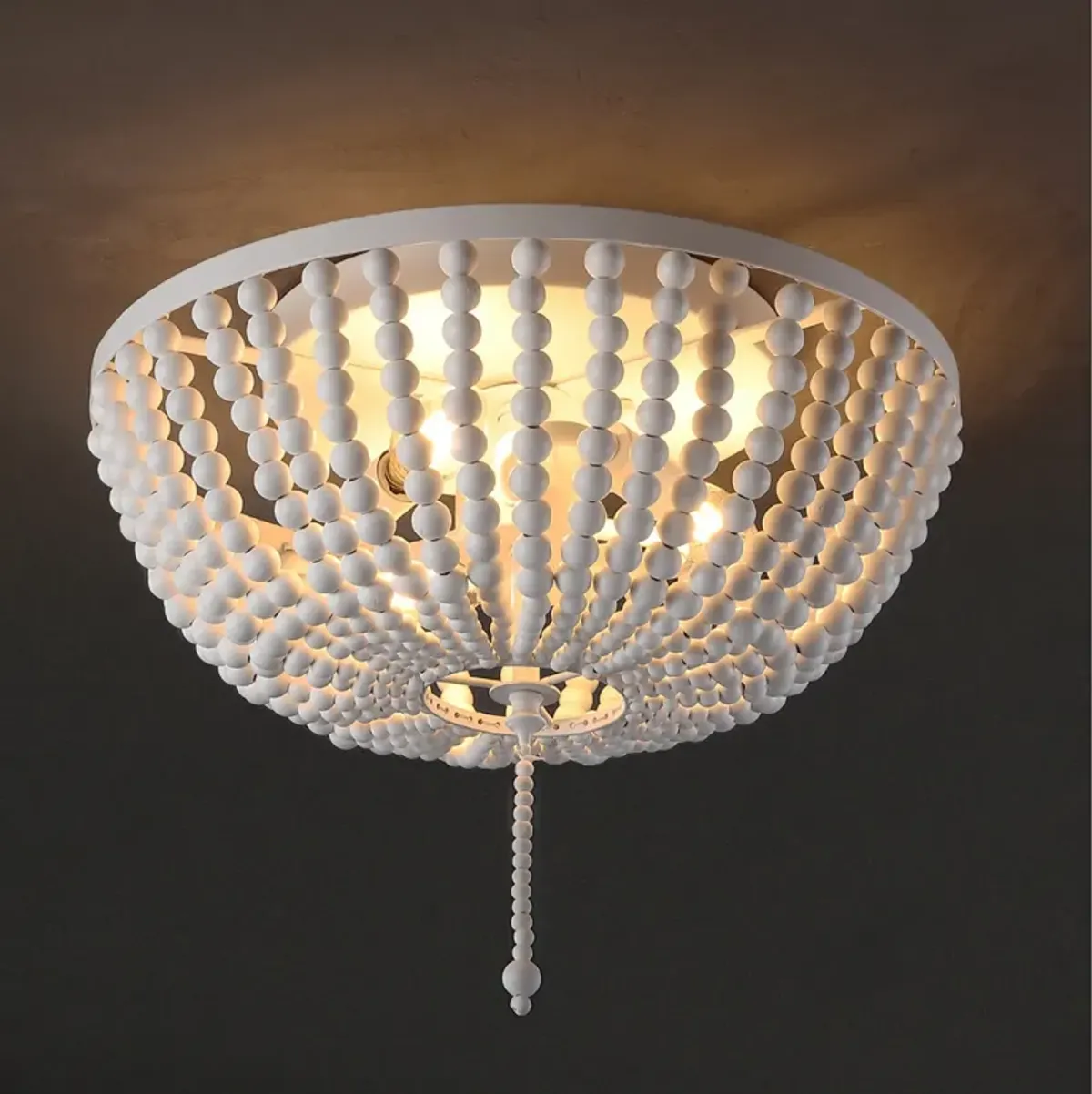 Allison Wood Beaded/Metal LED Flush Mount