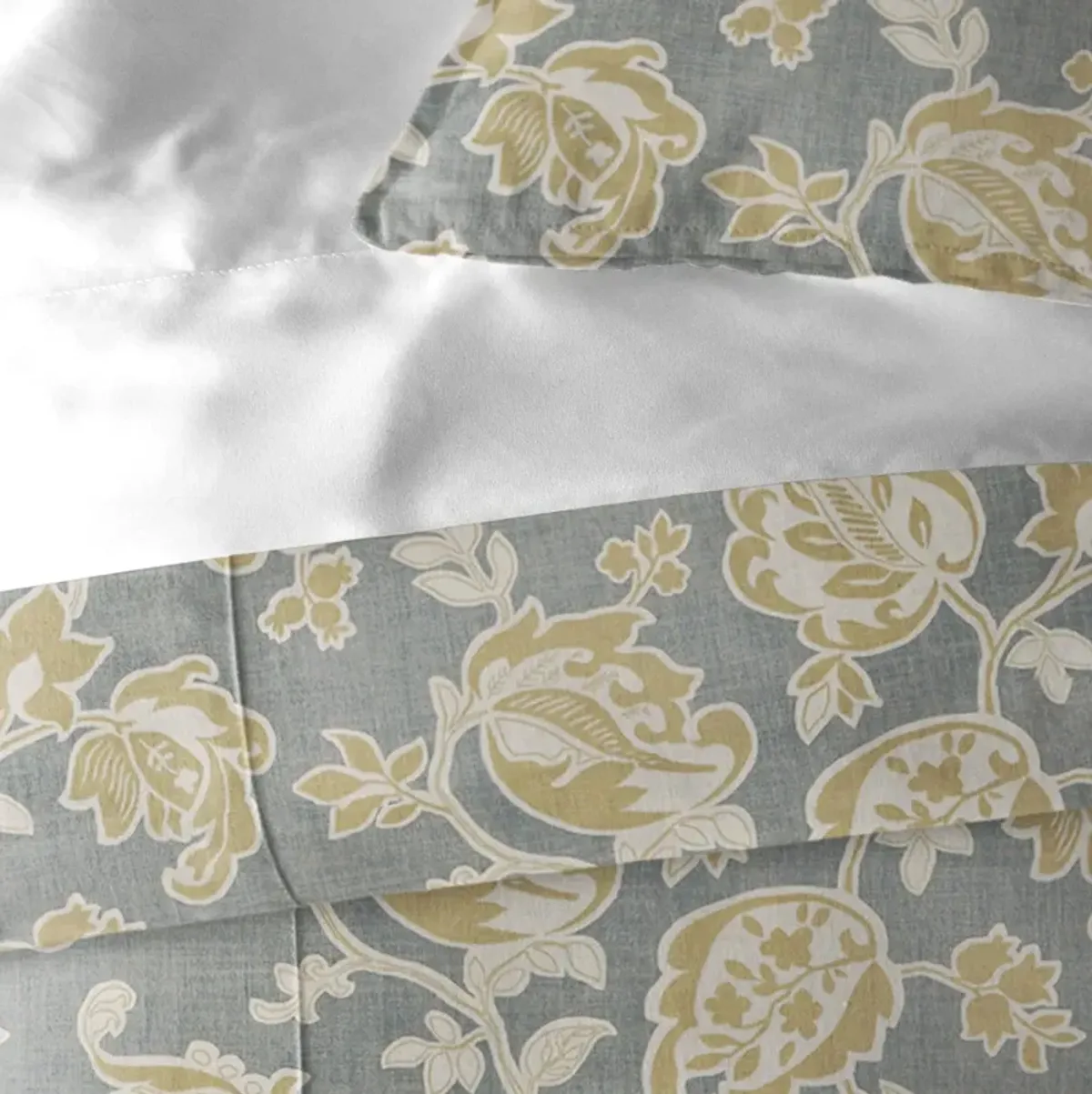 6ix Tailors Fine Linens Golden Bloom Barley Duvet Cover Set