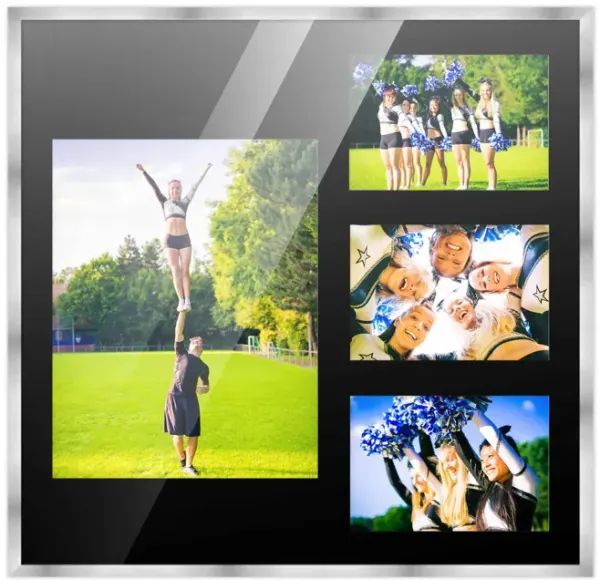 14.5x16 Wood Collage Frame with a Black Mat for 8x10 & 4x6 Pictures