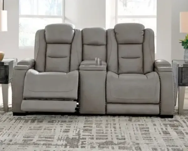 The Man-Den Power Reclining Loveseat with Console