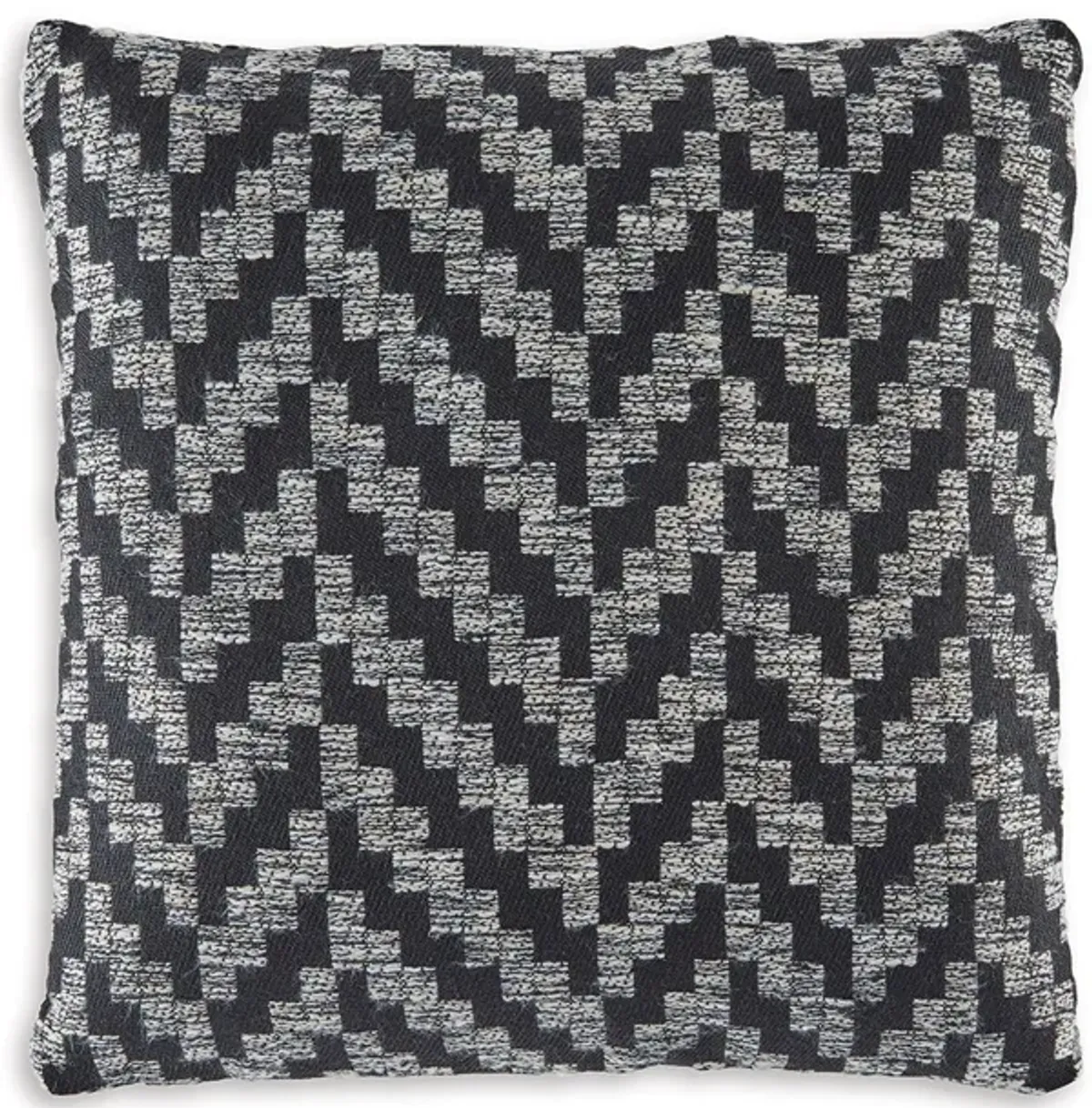 Loey Accent Pillow Set of 4, Indoor Outdoor Chevron, Black Gray Polyester -