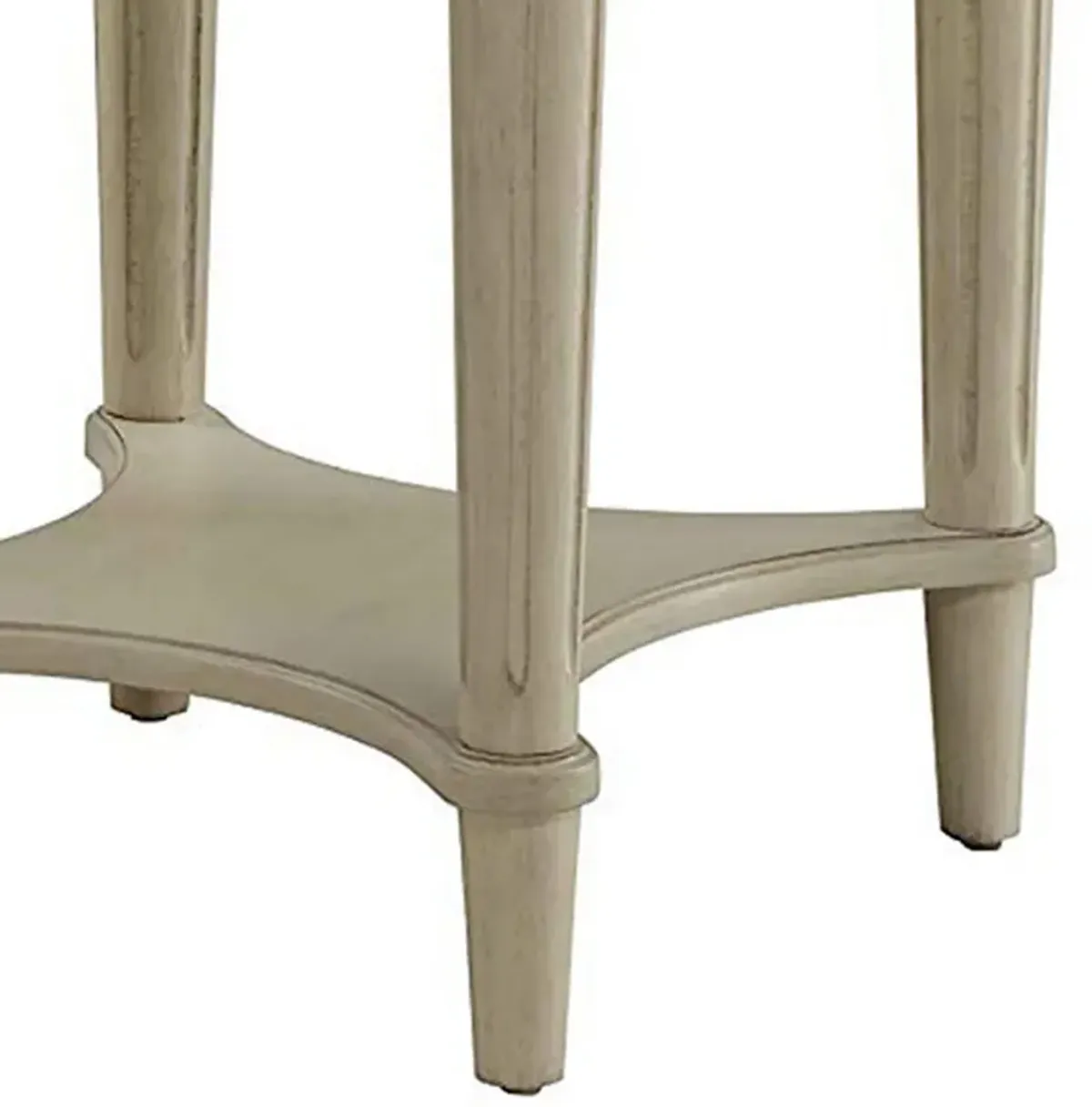 Fordon End Table, Antiqued White- Benzara